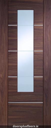 Walnut Portici with Clear Etched  Glass